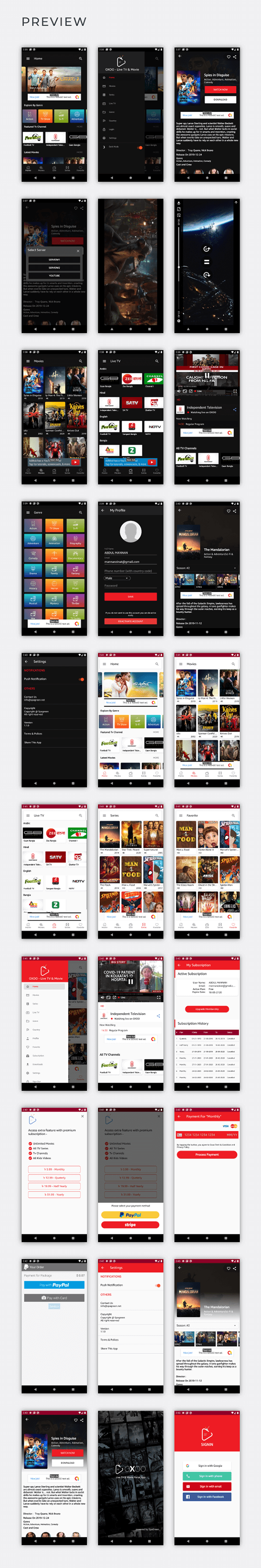 OXOO - Abonelik Sistemli Android Canlı TV ve Film Portalı Uygulaması - 4
